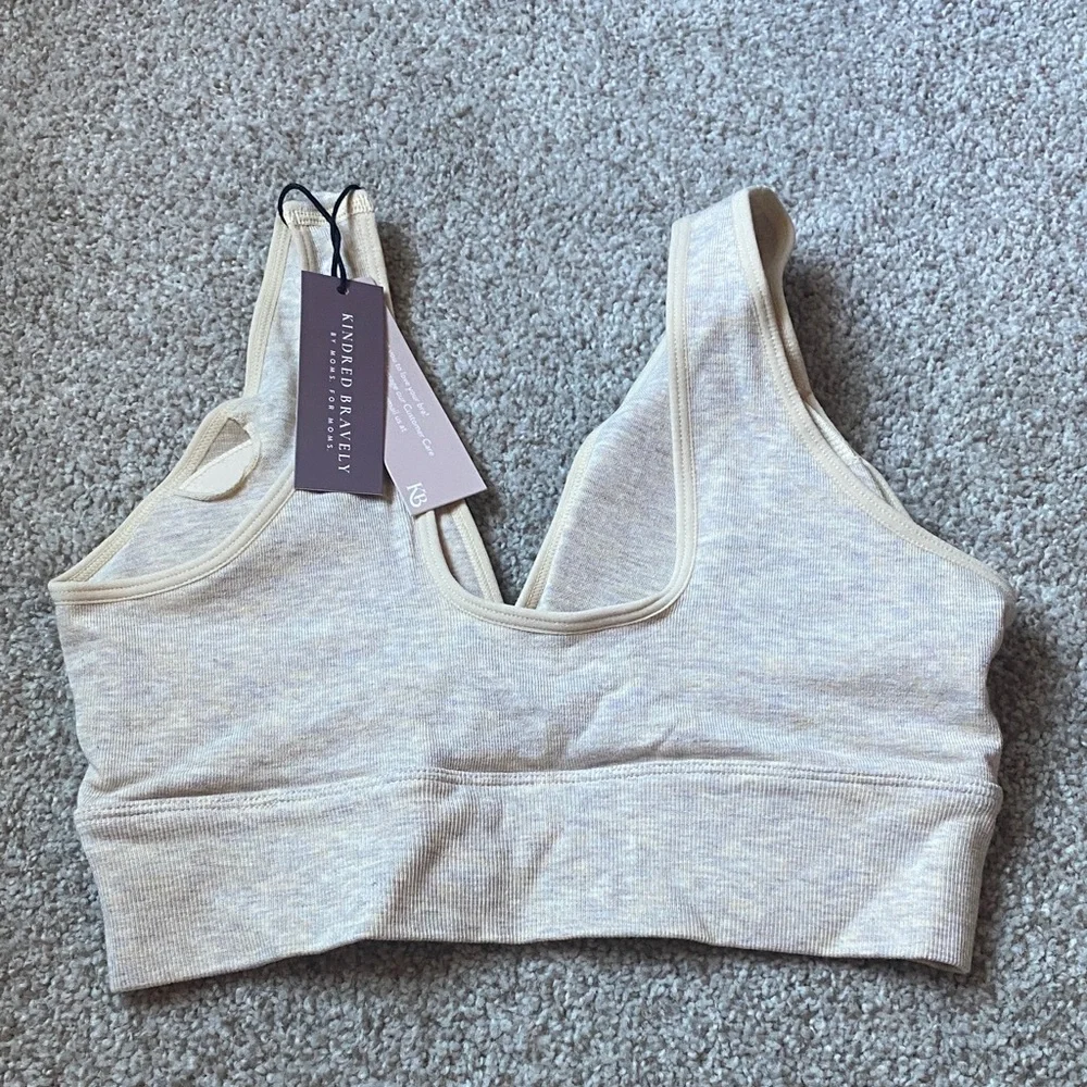 NWT Kindred Bravely Cream V-Neck Nursing and Maternity Bralette - Picture 5 of 9